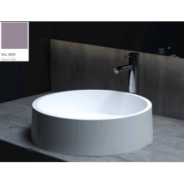 Раковина, Salini, Gloria, шгв 440*440*125, отверстия для смесителя-отсутствуют, цвет внутри и снаружи-RAL4009 матовый