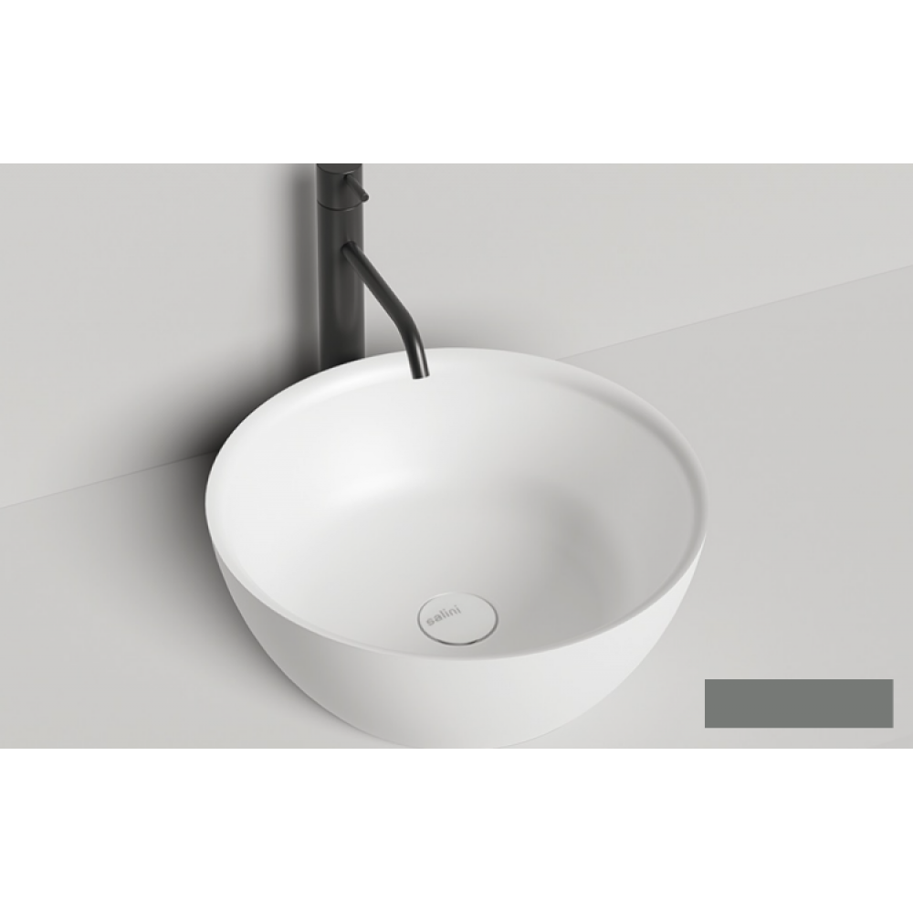 Раковина, Salini, ALDA, шгв 425*425*155, отверстия для смесителя-отсутствуют, цвет-RAL7005 матовый