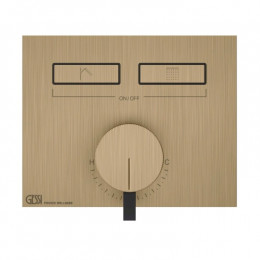Смеситель для душа, Gessi, HI-FI, на 2 потребителя, цвет-Warm Bronze Brushed PVD