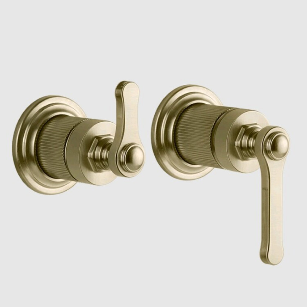 Смеситель для душа, Gessi, VENTI20, на 2 потребителя, цвет-Brushed Brass PVD