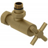 Вентиль, Сунержа, G 1/2" НР х G 3/4" НГ, угловой, крест, цвет-золото матовое (Gold Matt)