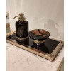 Набор аксессуаров, Cristal&Bronze, Obsidienne, поднос+мыльница настольная+дозатор настольный, цвет-никель матовый