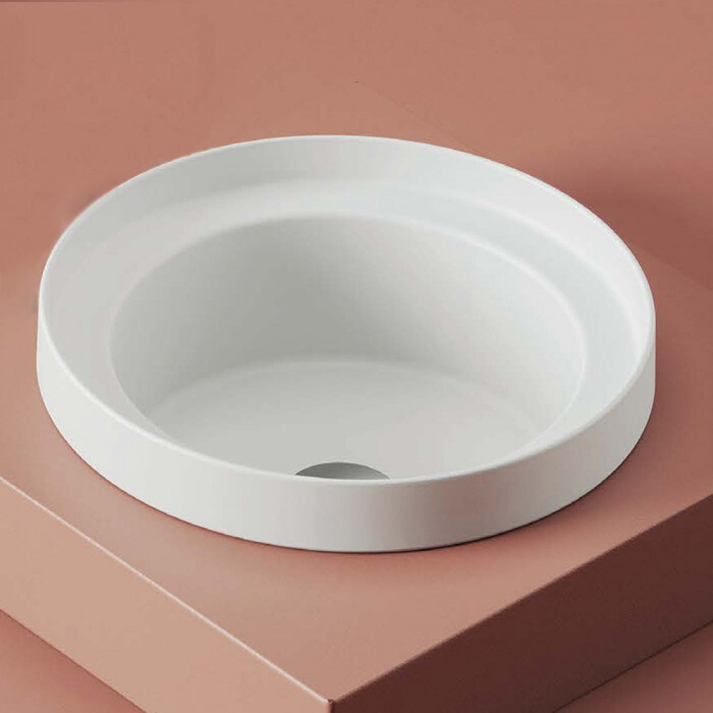 Раковина, Artceram, FUORI SCALA, шгв 403*403*170, отверстия для смесителя-отсутствуют, цвет-белый матовый