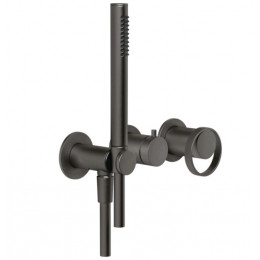 Смеситель для душа, Gessi, Anello, на 2 потребителя, цвет-Black Metal Brushed PVD