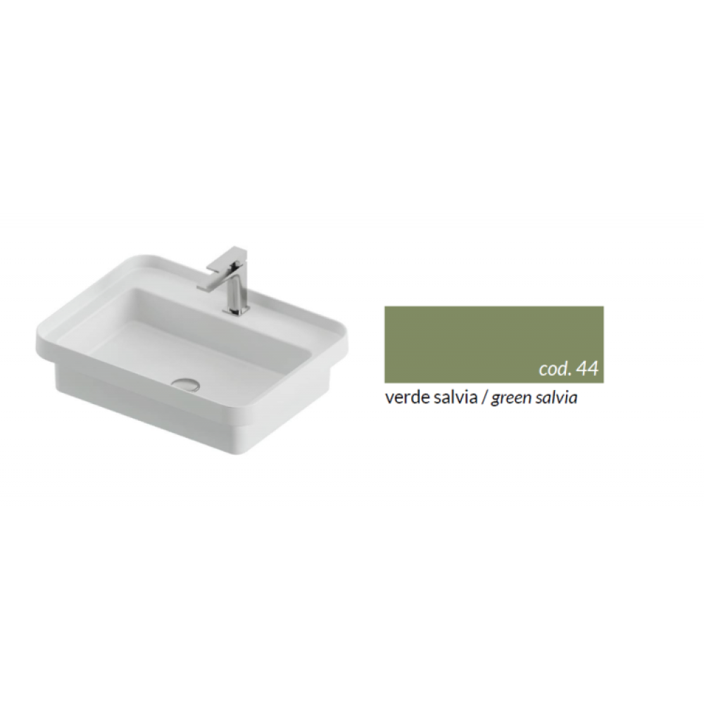 Раковина, Artceram, FUORI SCALA, шгв 605*455*153, отверстия для смесителя-1, цвет-Green salvia