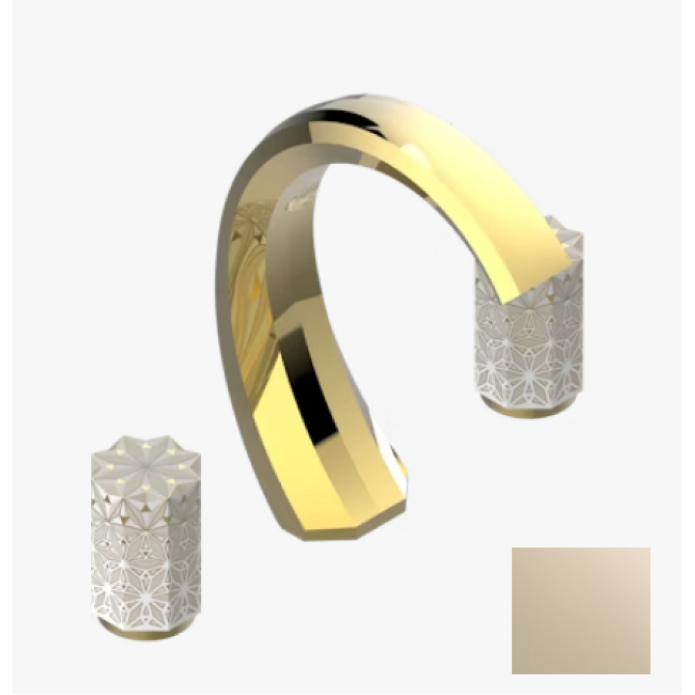 Смеситель для раковины, THG, Nihal ivory porcelain, цвет-золото светлое