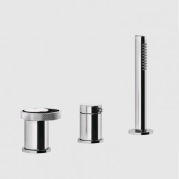 Смеситель для ванны и душа, Gessi, Anello, на 2 потребителя, цвет-хром