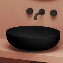 Раковина, Artceram, Jolie, шгв 500*500*170, отверстия для смесителя-отсутствуют, цвет-черный матовый
