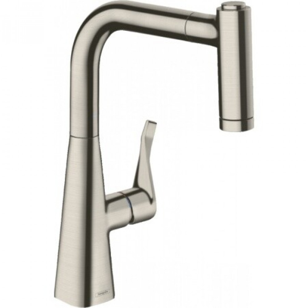 Смеситель для кухни, Hansgrohe, Metris M71, цвет-сталь