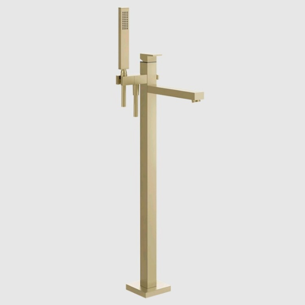 Смеситель для ванны и душа, Gessi, Rettangolo, цвет-Brushed Brass PVD