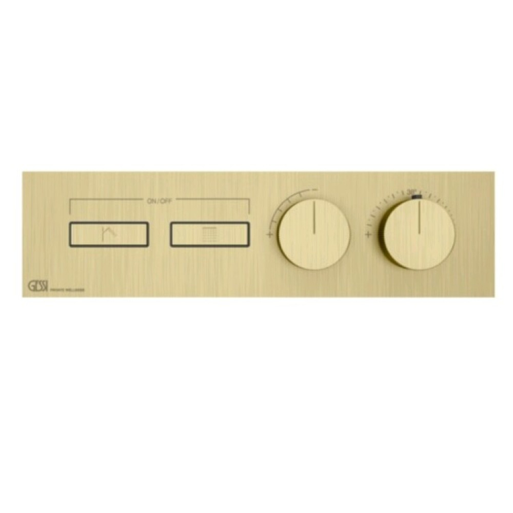 Смеситель для душа, Gessi, HI-FI, на 2 потребителя, цвет-Brushed Brass PVD