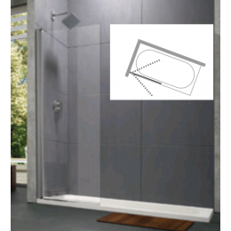 Душевая перегородка, Huppe, Design Pure, шв 940*1400, черный, цвет стекла-прозрачный, Anti-Plaque