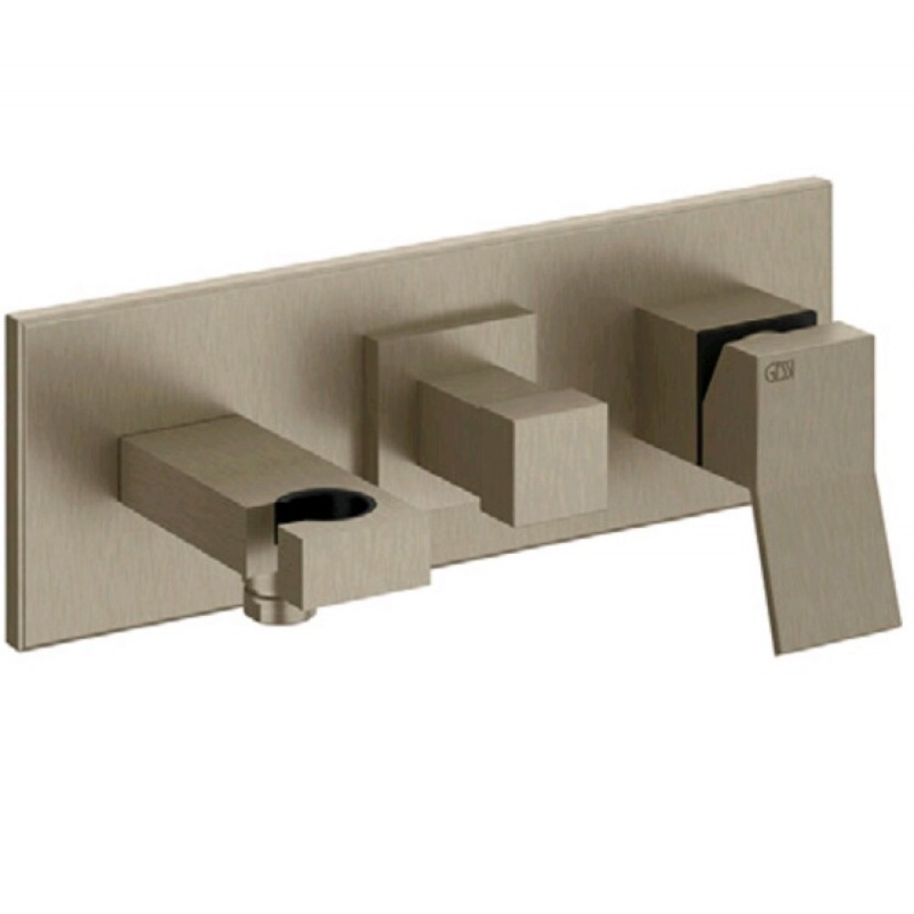 Смеситель для душа, Gessi, Rettangolo K, на 2 потребителя, цвет-Warm Bronze Brushed PVD