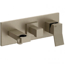 Смеситель для душа, Gessi, Rettangolo K, на 2 потребителя, цвет-Warm Bronze Brushed PVD