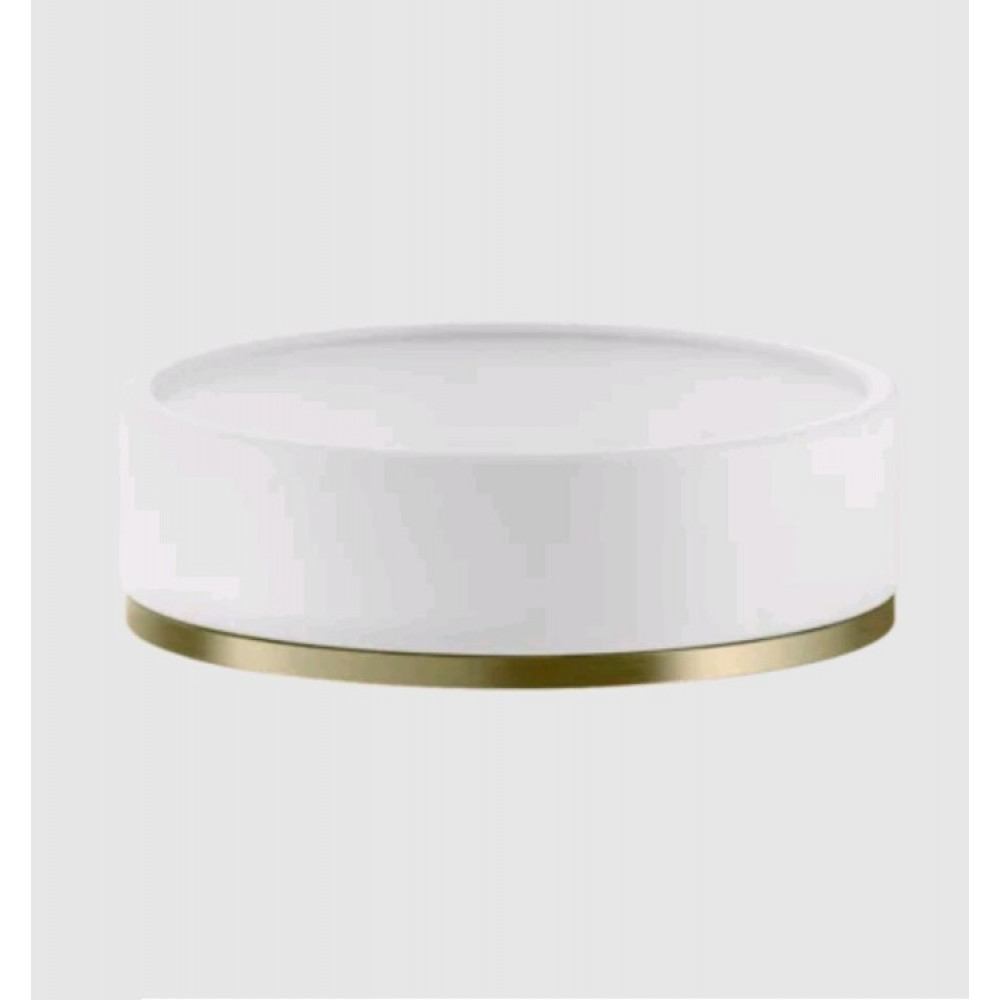Мыльница, Gessi, Inciso, шгв 115*115*35, цвет-белый/Brushed Brass PVD