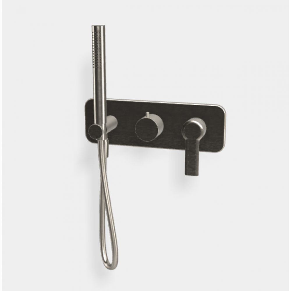 Смеситель для душа, Fima Carlo Frattini, Mast, на 2 потребителя, цвет-никель брашированный