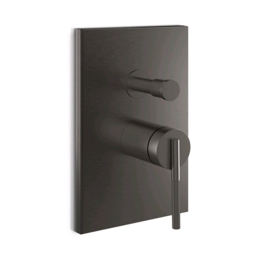 Смеситель для душа, Gessi, Ingranaggio, на 2 потребителя, цвет-Black Metal Brushed PVD