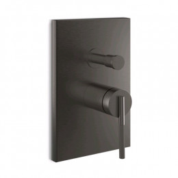 Смеситель для душа, Gessi, Ingranaggio, на 2 потребителя, цвет-Black Metal Brushed PVD