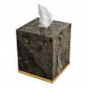 Контейнер для бумажных салфеток, 3SC, Palace, настольный, шгв 130*130*150, цвет-мрамор Emperador Dark/золото