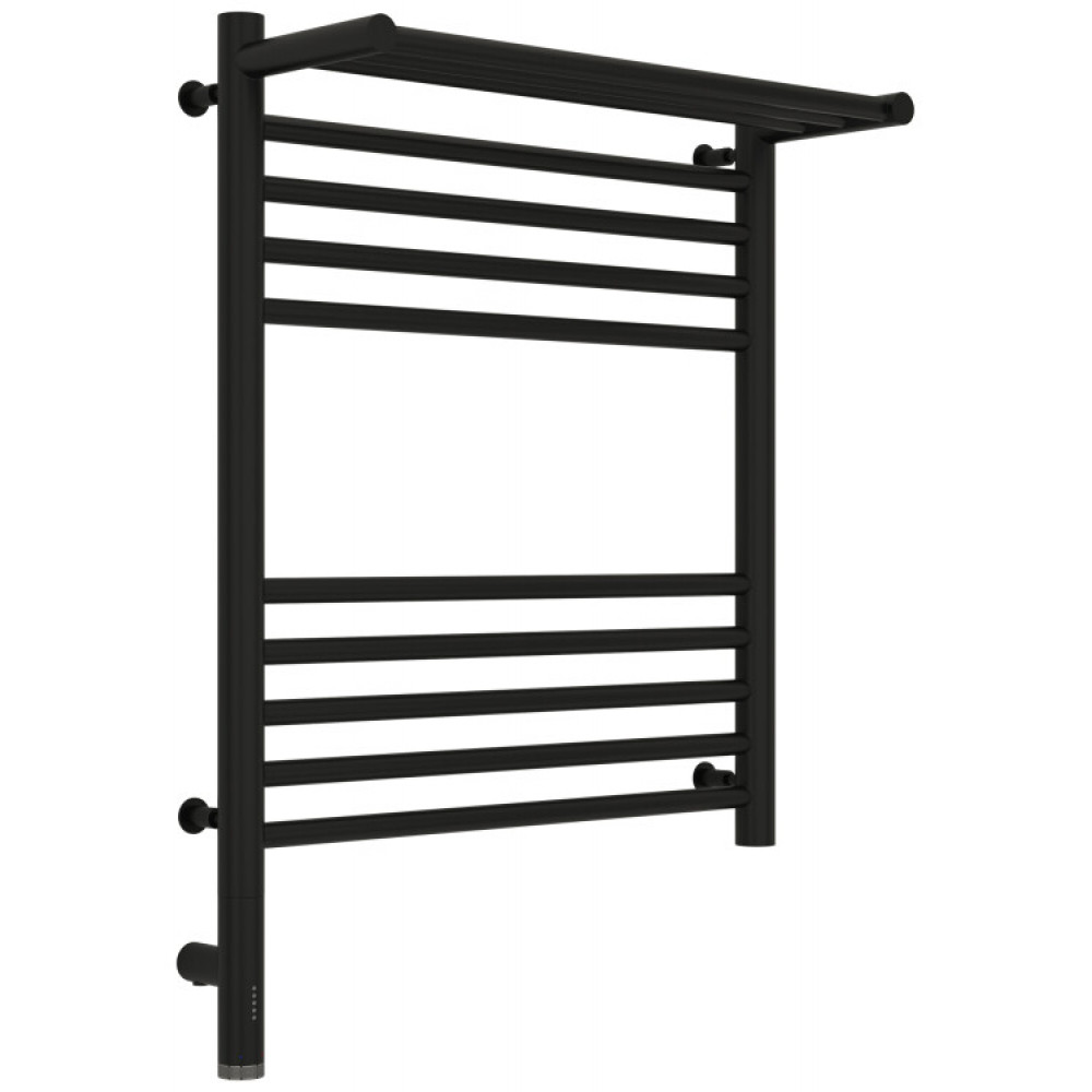 Полотенцесушитель, Сунержа, Богема 3.0, с 1 полкой, шгв 532*214*724, нижнее слева, МЭМ, цвет-чёрный матовый