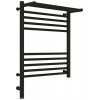 Полотенцесушитель, Сунержа, Богема 3.0, с 1 полкой, шгв 532*214*724, нижнее слева, МЭМ, цвет-чёрный матовый