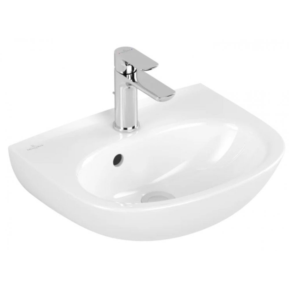 Раковина, Villeroy&Boch, O.Novo, шгв 450*360*110, отверстия для смесителя-1 сквозное, 2 промаркированных, цвет-альпийский белый
