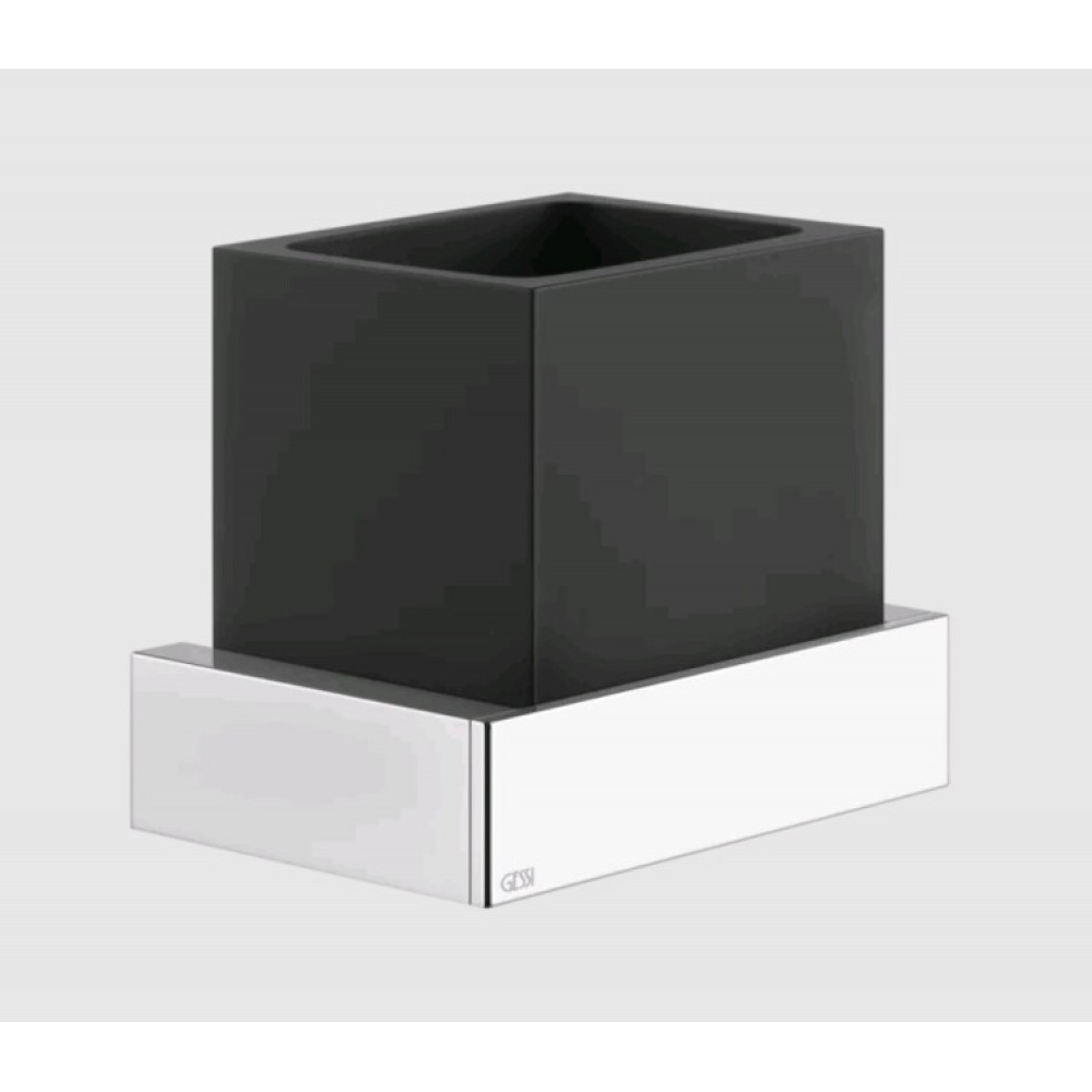 Стакан, Gessi, Rettangolo, шгв 140*97.5*116.5, цвет-чёрный/хром