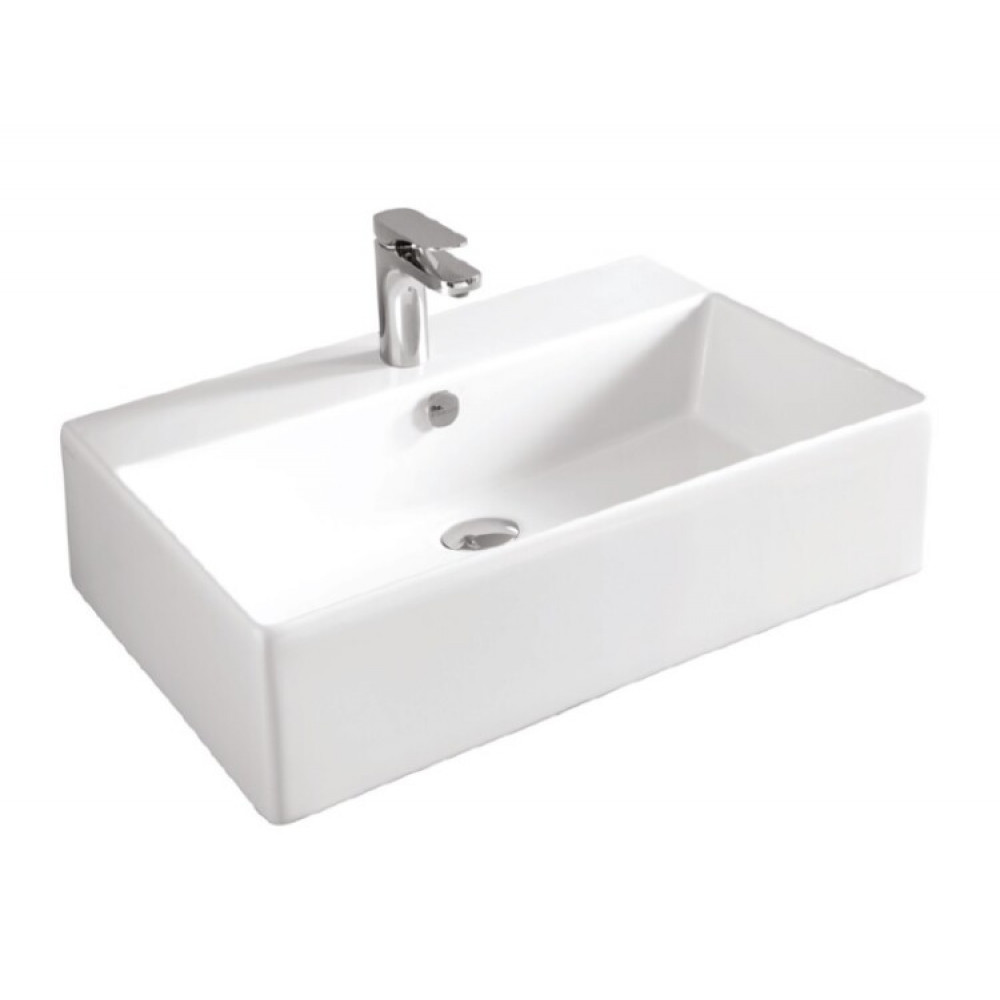 Раковина, Artceram, Quadro, шгв 650*480*160, отверстия для смесителя-1 сквозное, 2 промаркированных, цвет-Glossy White