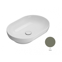 Раковина, Globo, T-EDGE, шгв 600*410*140, отверстия для смесителя-отсутствуют, цвет-Felce