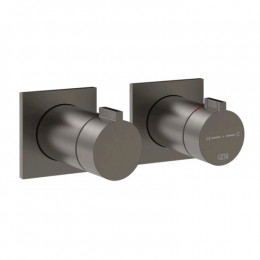 Смеситель для душа, Gessi, Inverso Bath&Shower, на 2 потребителя, цвет-Black Metal Brushed PVD