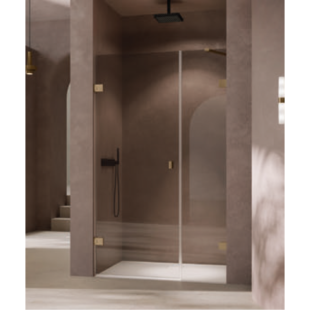 Дверь, Huppe, Solva Minimal, шв 1200*2000, петли-справа, цвет фурнитуры-черный, цвет стекла-рифленое, Anti-Plaque