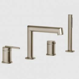 Смеситель для ванны и душа, Gessi, Ingranaggio, цвет-Finox Brushed Nickel