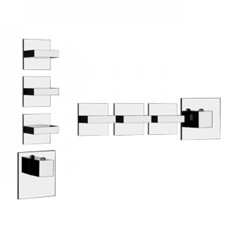 Смеситель для душа, Gessi, Rettangolo Wellness, цвет-Black XL