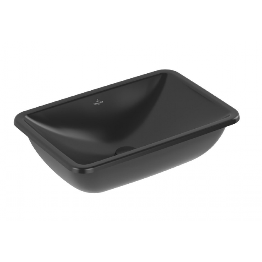 Раковина, Villeroy&Boch, Loop&Friends, шгв 540*340*190, отверстия для смесителя-отсутствуют, CeramicPlus, цвет-Ebony matt