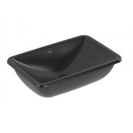 Раковина, Villeroy&Boch, Loop&Friends, шгв 540*340*190, отверстия для смесителя-отсутствуют, CeramicPlus, цвет-Ebony matt