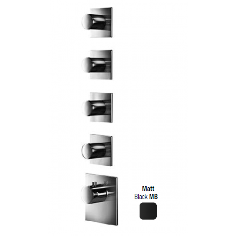 Смеситель для душа, Almar, Water Control High Flow, на 4 потребителя, цвет-черный матовый (Товар заказной, возврату не подлежит)