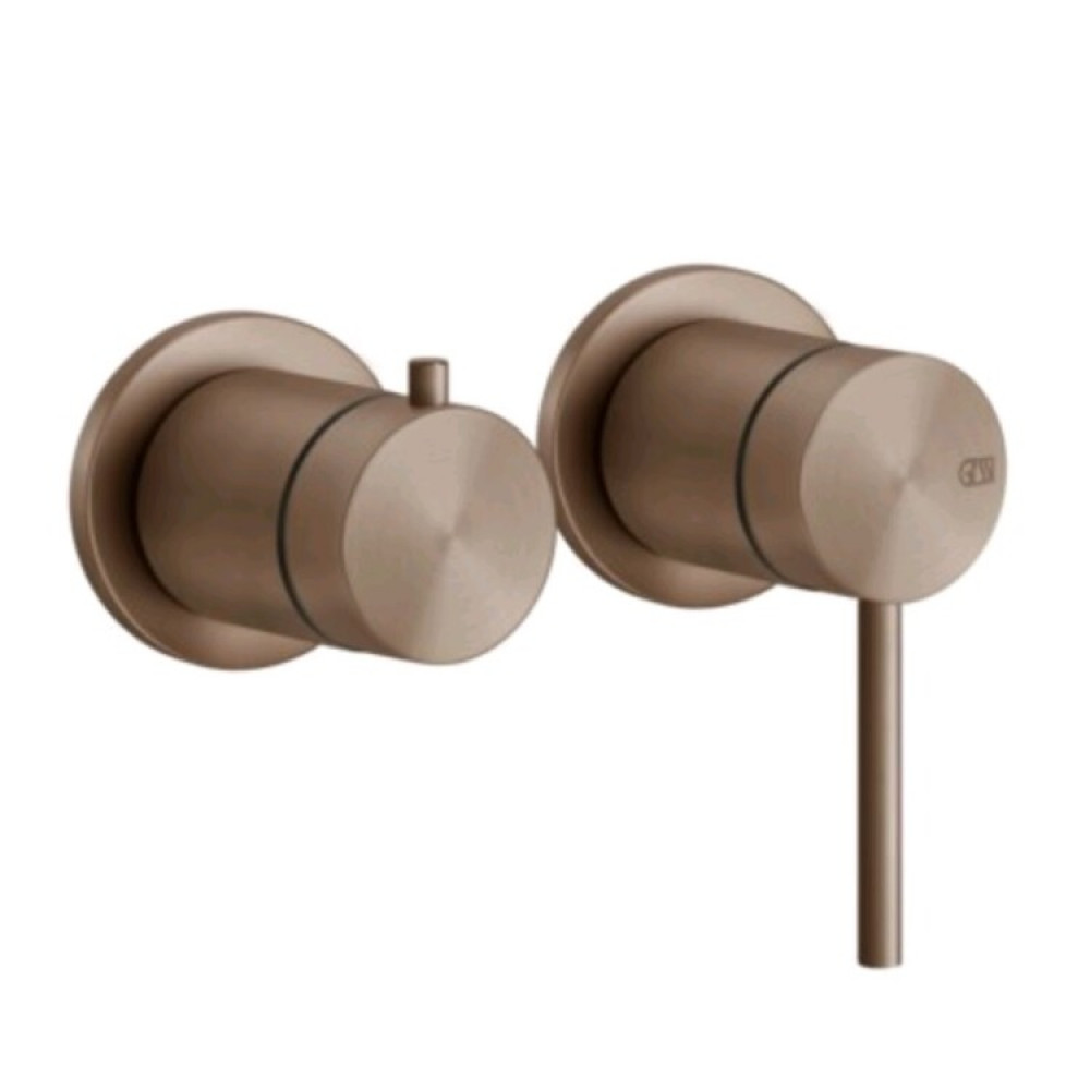 Смеситель для душа, Gessi, 316 Bath-Shower, на 2 потребителя, цвет-Copper Brushed PVD