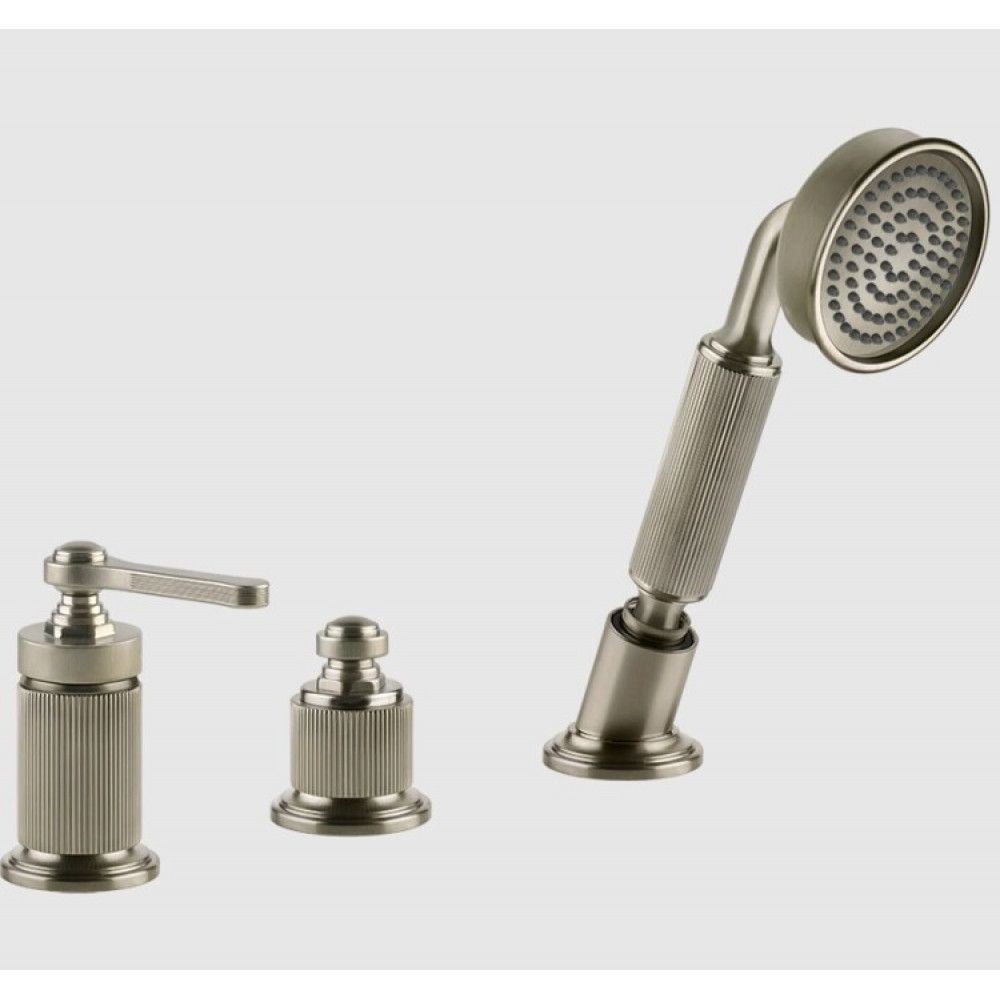 Смеситель для ванны и душа, Gessi, VENTI20, на 2 потребителя, цвет-Finox Brushed Nickel