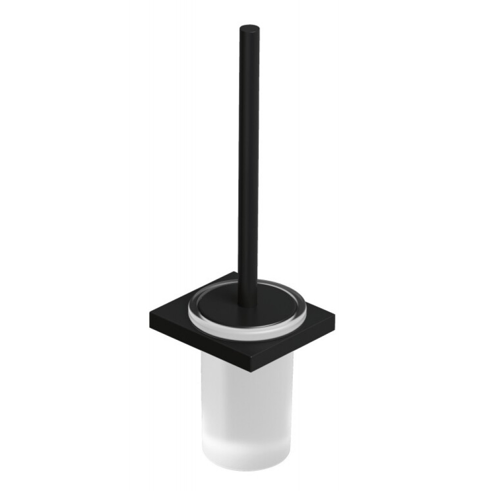 Ёршик, Kludi, VELA C, шгв 104*104*389, цвет колбы-белый матовый, цвет-черный матовый (Matt Black, Nero Opaco)