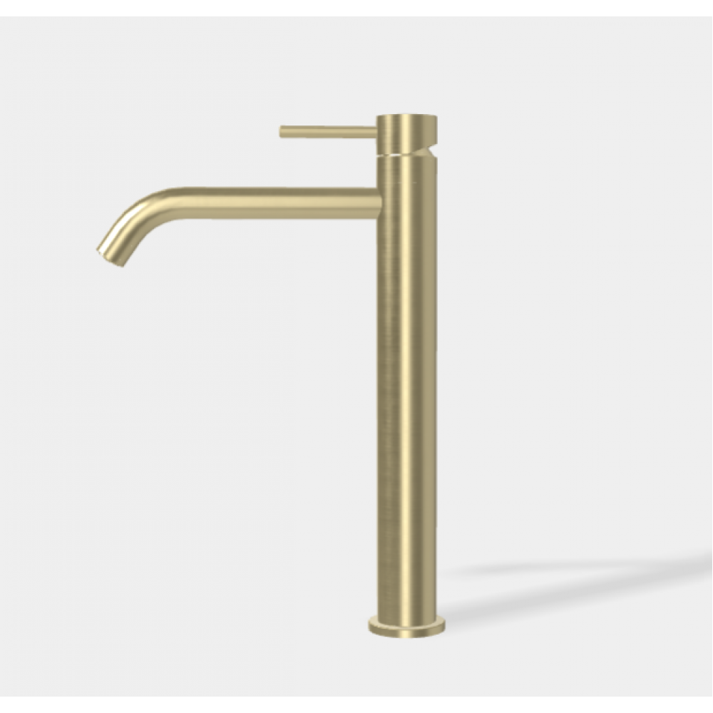 Смеситель для раковины, Fima Carlo Frattini, Spillo Up, цвет-брашированный шампань