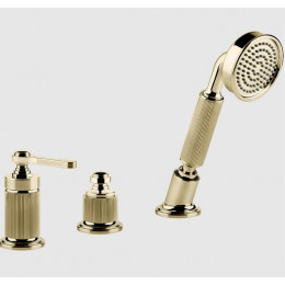 Смеситель для ванны и душа, Gessi, VENTI20, на 2 потребителя, цвет-Brass PVD