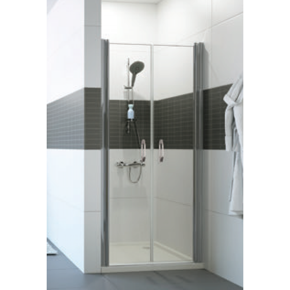 Дверь, Huppe, Design, шв 770*2000, блестящее серебро, цвет стекла-прозрачный