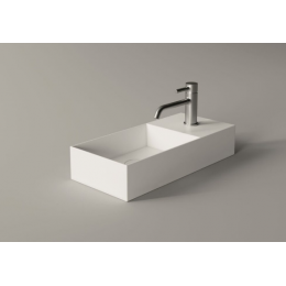 Раковина, Alice, Spy, шгв 550*250*110, отверстия для смесителя-1, Aliglaze+, цвет-белый