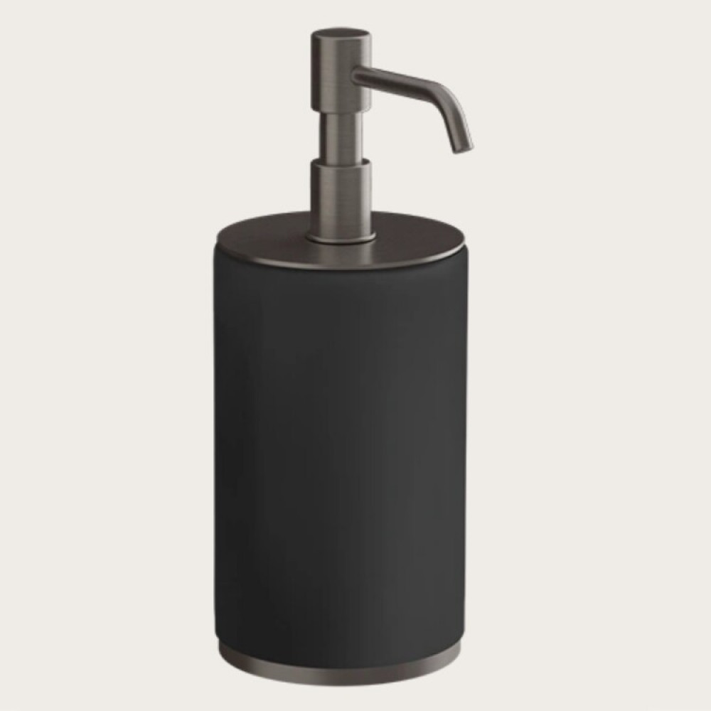 Дозатор для жидкого мыла, Gessi, Origini, шгв 75*97*199, цвет дозатора-Black Metal Brushed PVD/чёрный