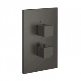 Смеситель для душа, Gessi, Rettangolo shower, на 2 потребителя, цвет-Black Metal Brushed PVD