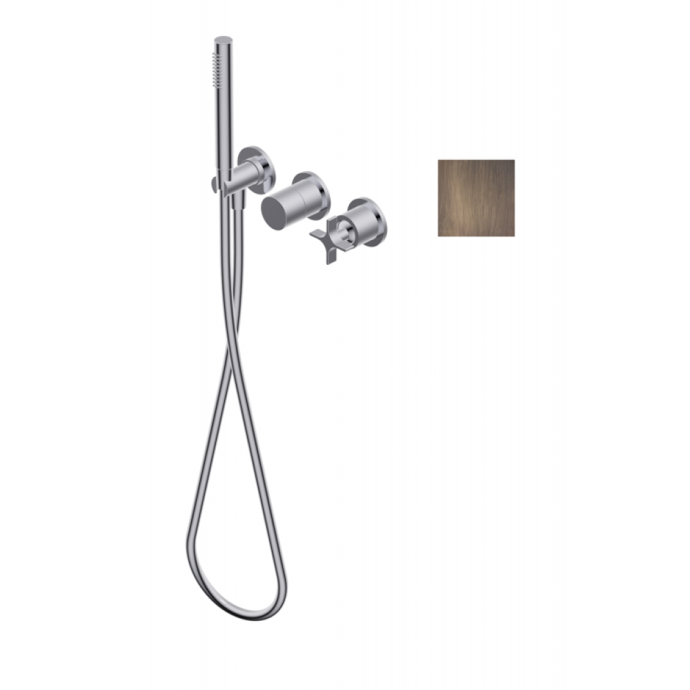 Смеситель для душа, Ritmonio, Diametro35 Cross, на 2/3 потребителя, цвет-Brushed Dark Bronze