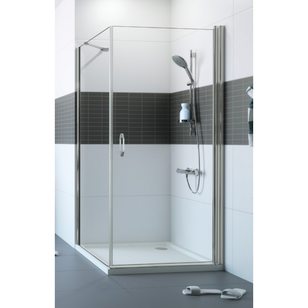 Боковая стенка, Huppe, Design, шв 900*2000, блестящее серебро, цвет стекла-прозрачный