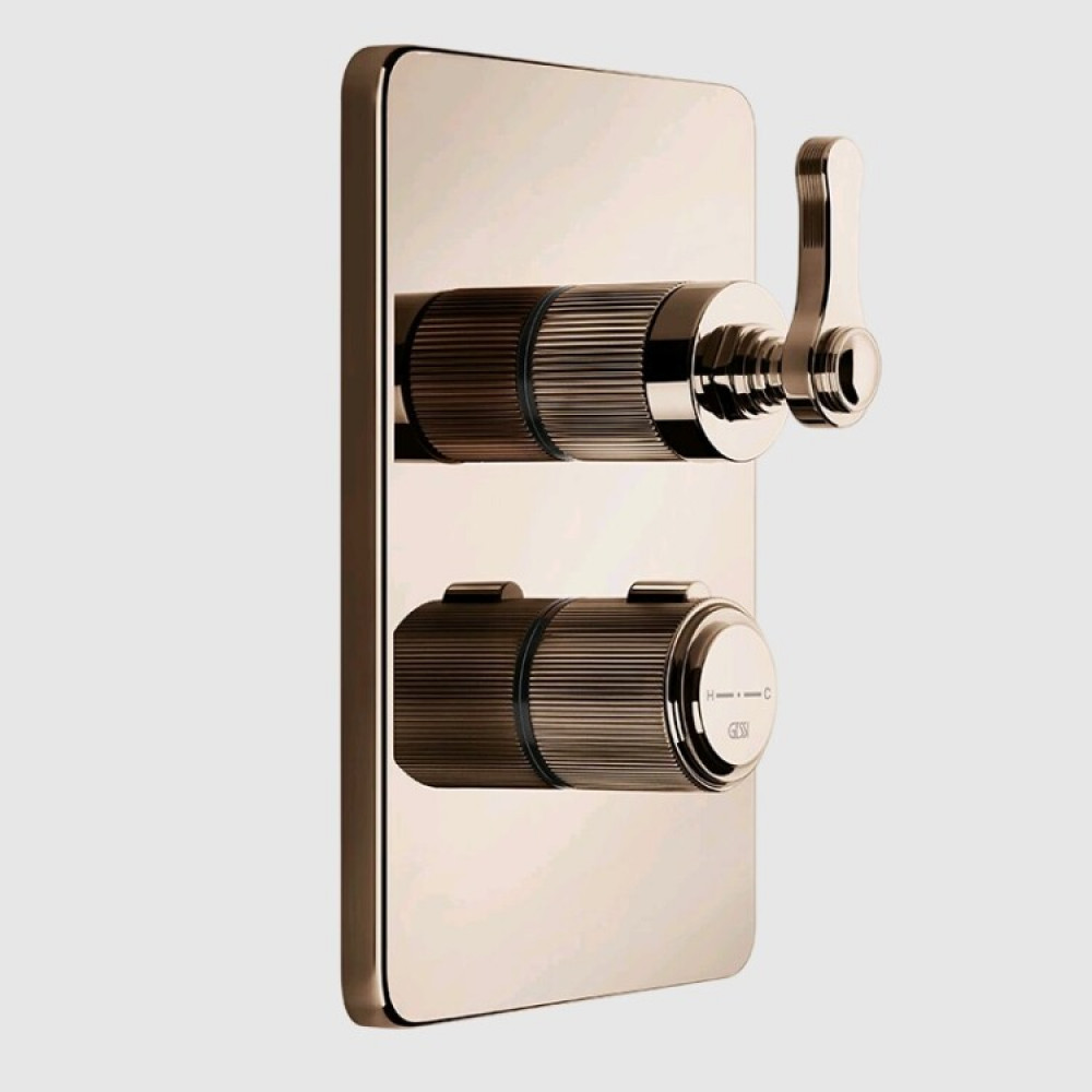 Смеситель для душа, Gessi, VENTI20, на 2 потребителя, цвет--Copper PVD