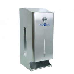 Диспенсер для туалетной бумаги, Nofer, для 2 рулонов, шгв 118*131*280, цвет-сталь (Steel)