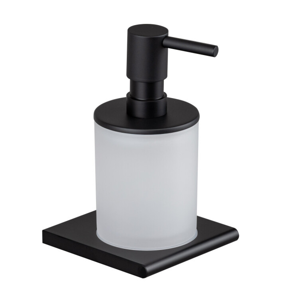 Дозатор для жидкого мыла, Splendy, Inspiration R, нажимной сверху, шгв 95*100*161.5, цвет дозатора-черный матовый